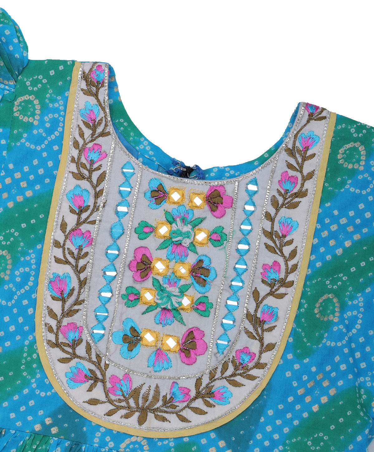 Enfance Three Fourth Sleeves Polka Dots With Embroidery Lace Embellished Kurta & Sharara Set - Blue