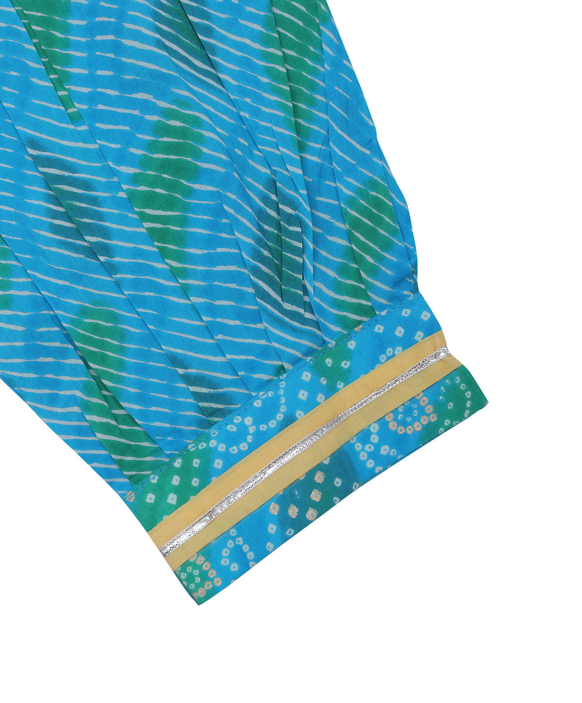 Enfance Three Fourth Sleeves Polka Dots With Embroidery Lace Embellished Kurta & Sharara Set - Blue