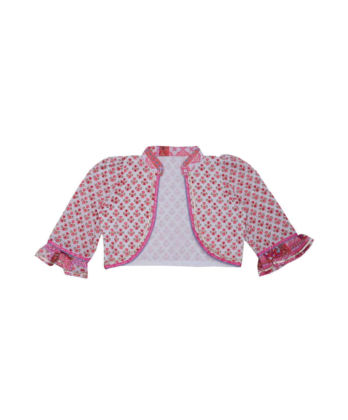 Enfance Three Fourth Sleeves Bandhej Printed Kurta And Sharara -Pink