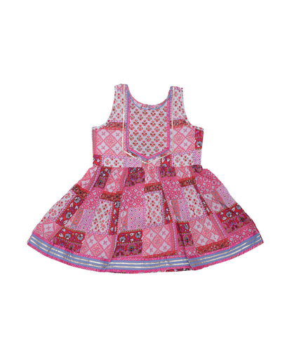 Enfance Three Fourth Sleeves Bandhej Printed Kurta And Sharara -Pink