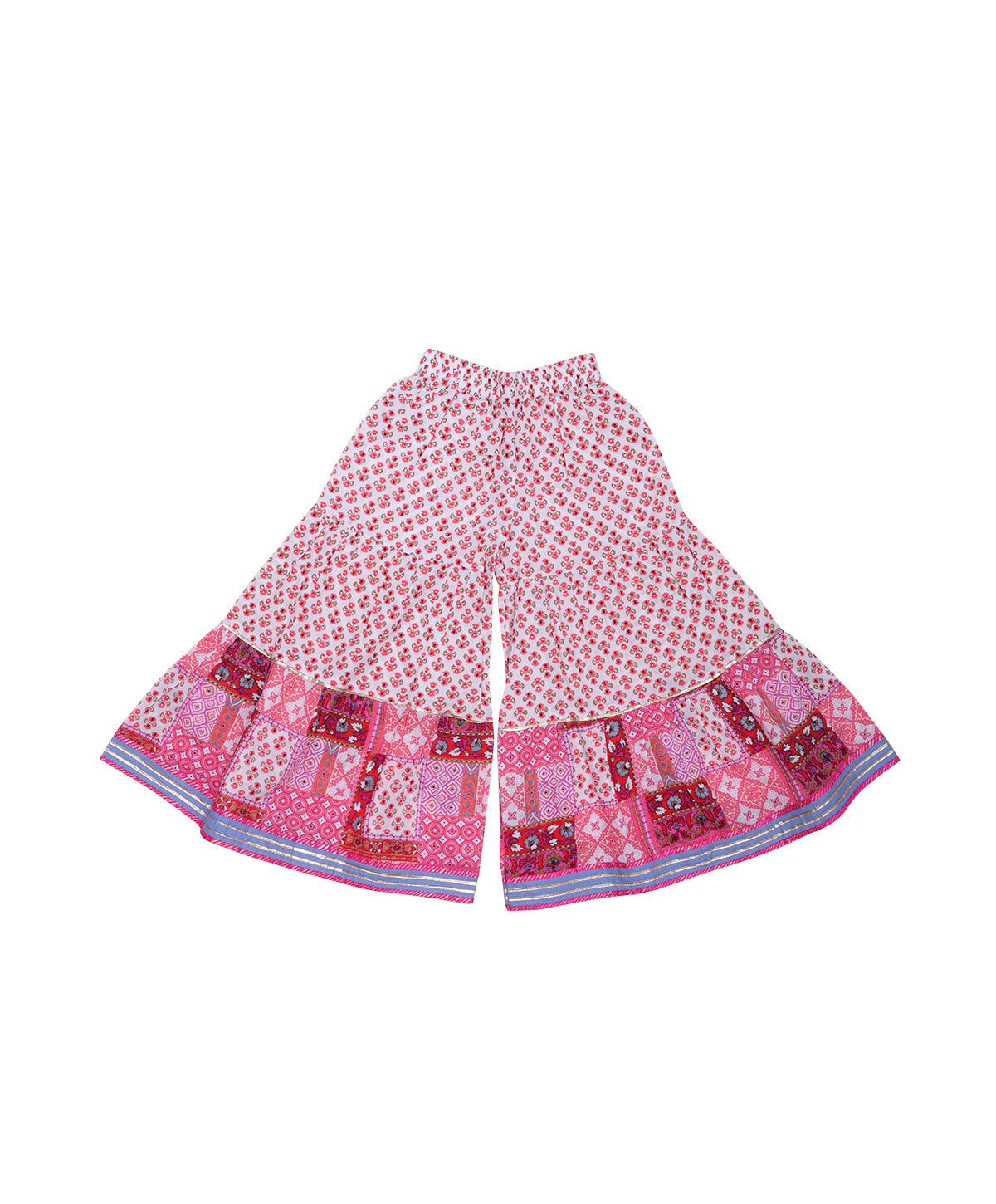 Enfance Three Fourth Sleeves Bandhej Printed Kurta And Sharara -Pink