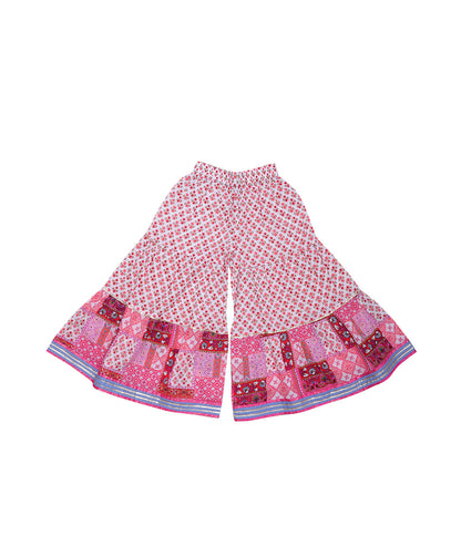 Enfance Three Fourth Sleeves Bandhej Printed Kurta And Sharara -Pink