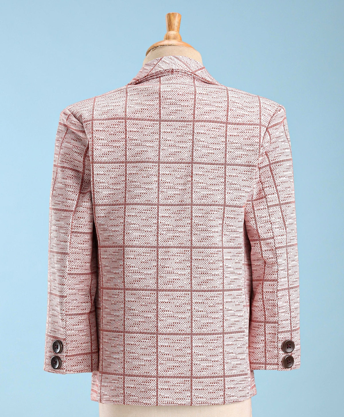 Dapper Dudes Full Sleeves Checked Blazer With Tee - Brown