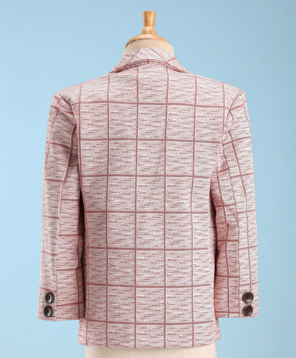 Dapper Dudes Full Sleeves Checked Blazer With Tee - Brown