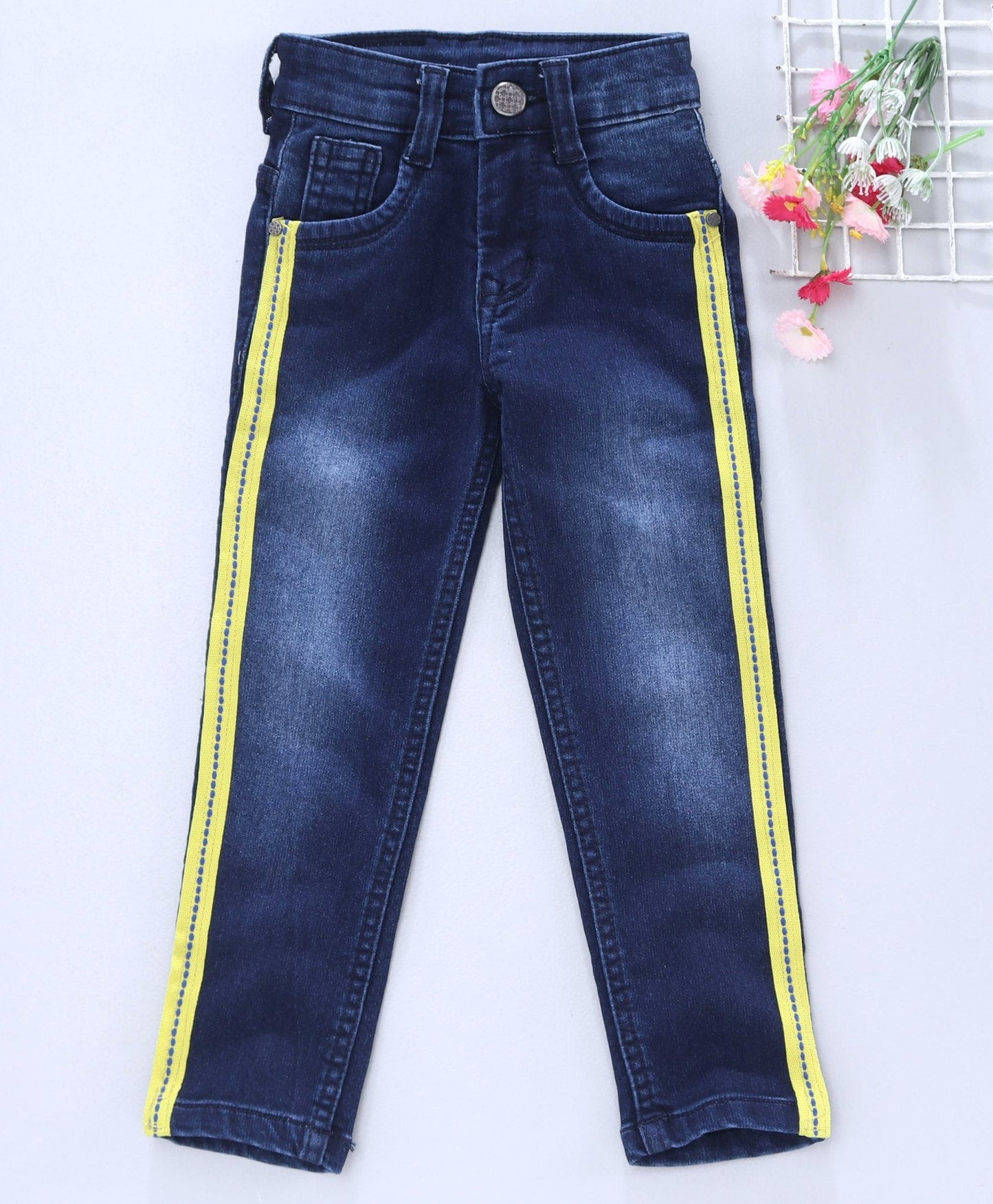 Enfance Full Length Star Patch Jeans -D.Blue