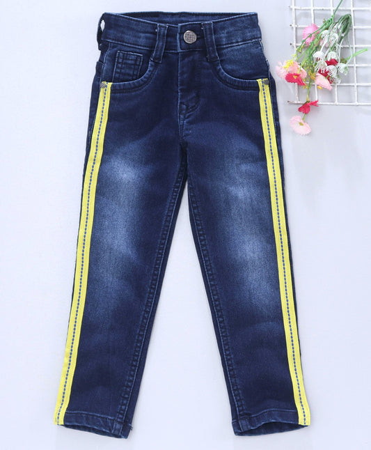 Enfance Full Length Star Patch Jeans -D.Blue
