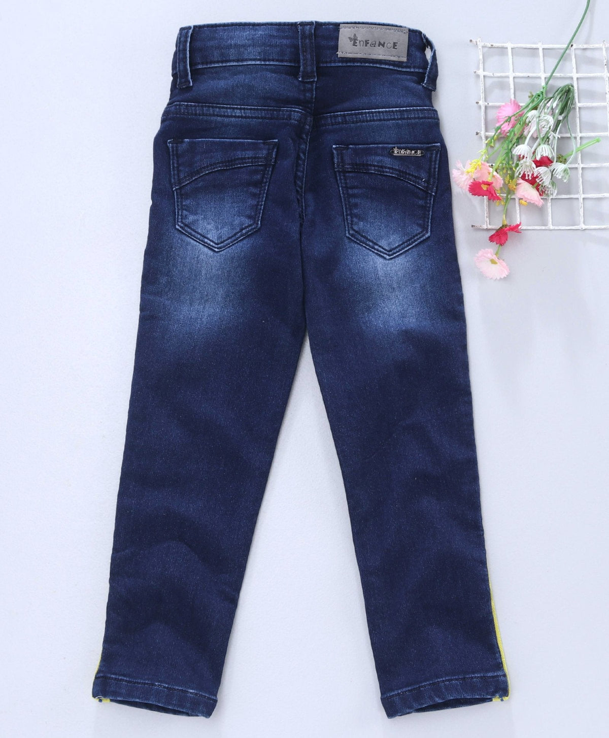 Enfance Full Length Star Patch Jeans -D.Blue