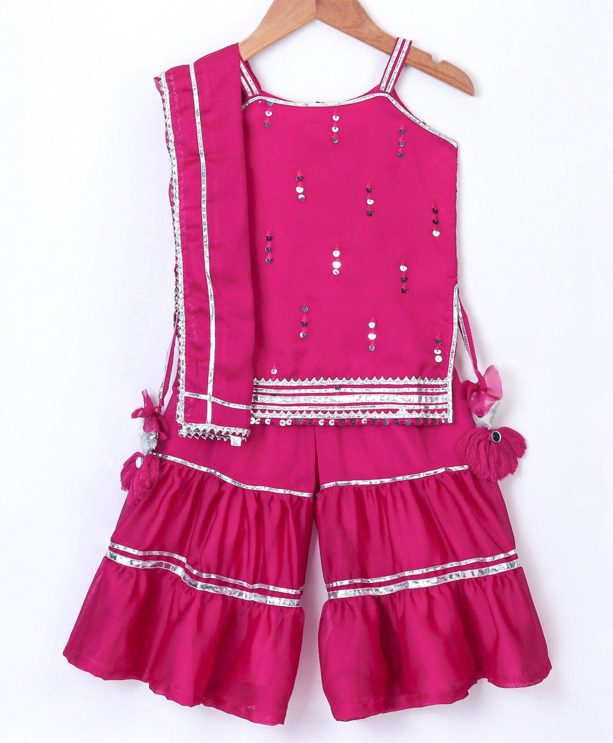 Enfance Sleveeless Gharara Dress With Duppatta-D.Pink