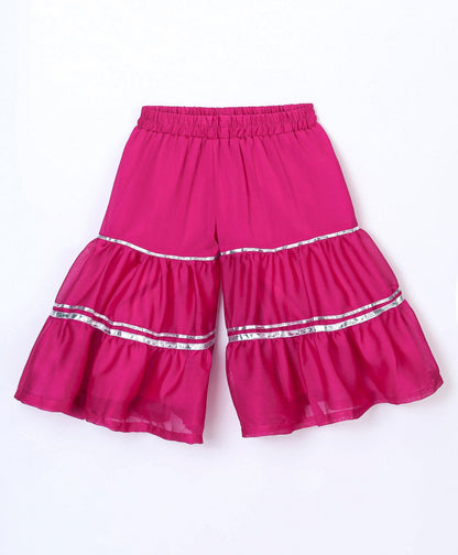 Enfance Sleveeless Gharara Dress With Duppatta-D.Pink