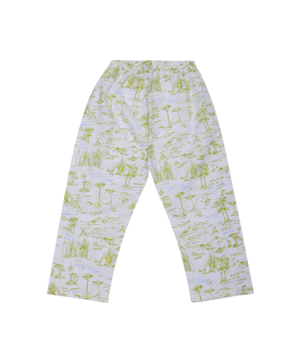 Enfance  Full Sleeves Plants Print Night Suit-P.Green