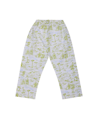 Enfance  Full Sleeves Plants Print Night Suit-P.Green
