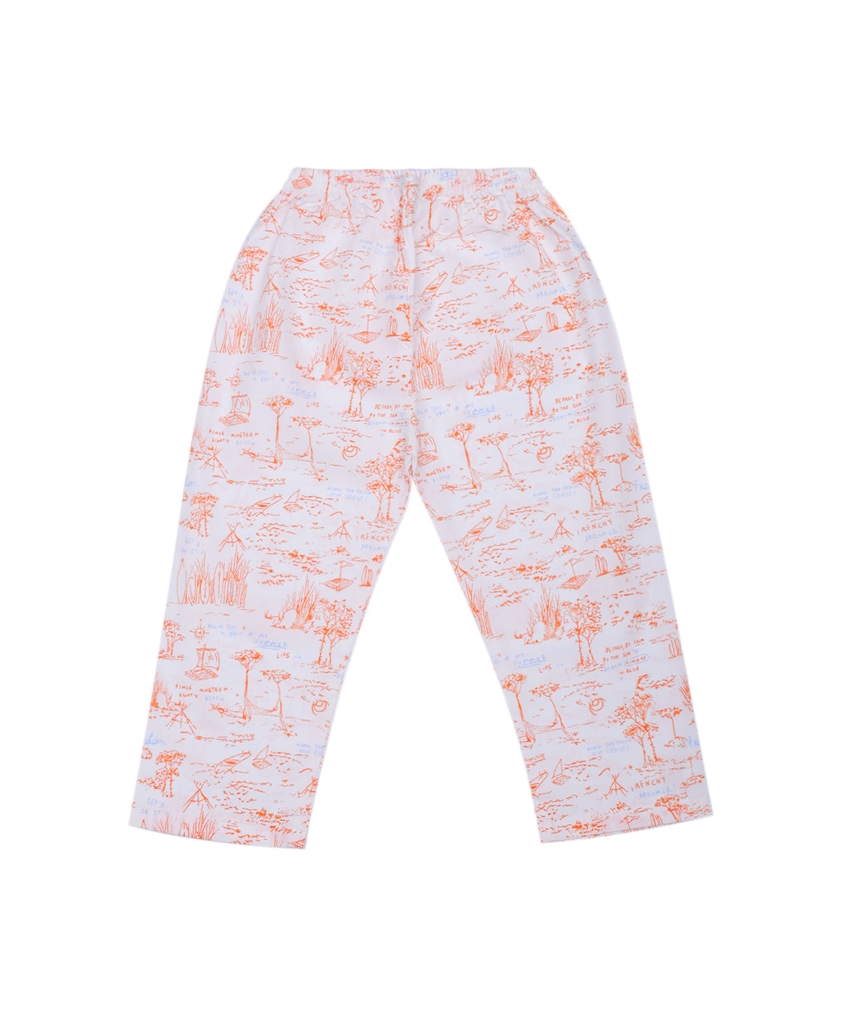 Enfance  Full Sleeves Plants Print Night Suit-Orange