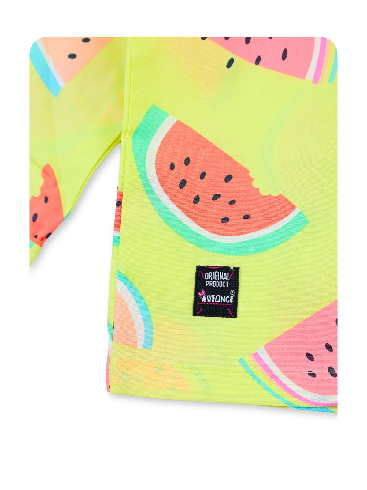 Enfance Cotton Woven Full Sleeves Watermelon Printed Night Suit - P.Green