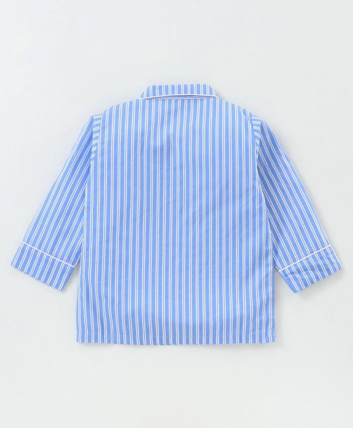 Enfance Full Sleeves Stripe Printed Nightsuit - Blue