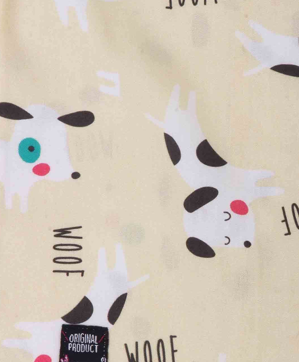 Enfance  Dog Printed Full Sleeves Nightsuit - Lemon