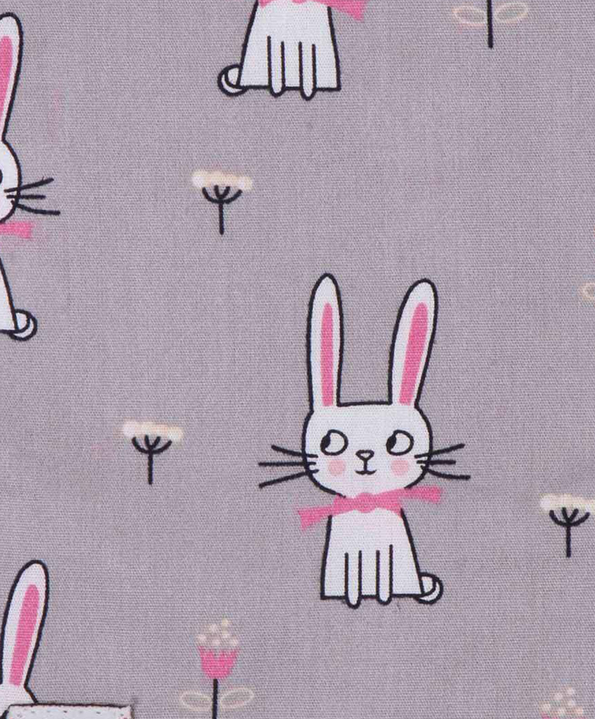 Enfance  Bunny Printed Full Sleeves Nightsuit - Grey