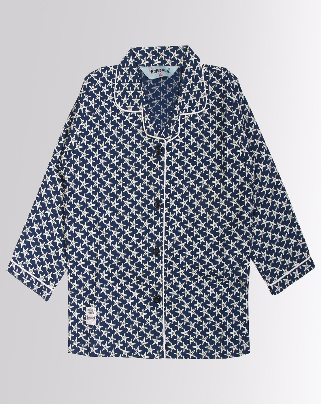 Enfance Star  Printed Pure Cotton Night Suit - Blue