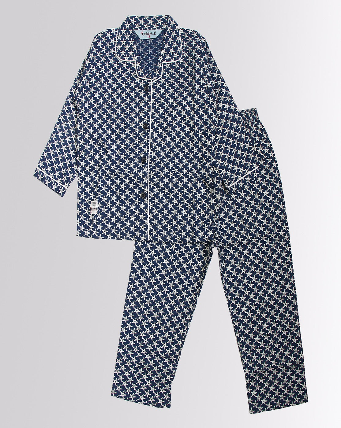 Enfance Star  Printed Pure Cotton Night Suit - Blue