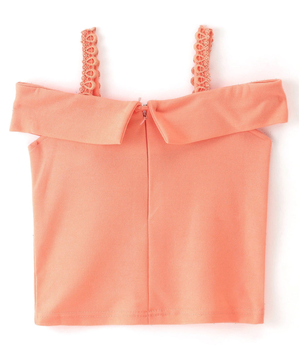 Enfance Cold Shoulder Short Sleeves Floral Applique Top With Flower Printed Frill Hem Skirt -Peach