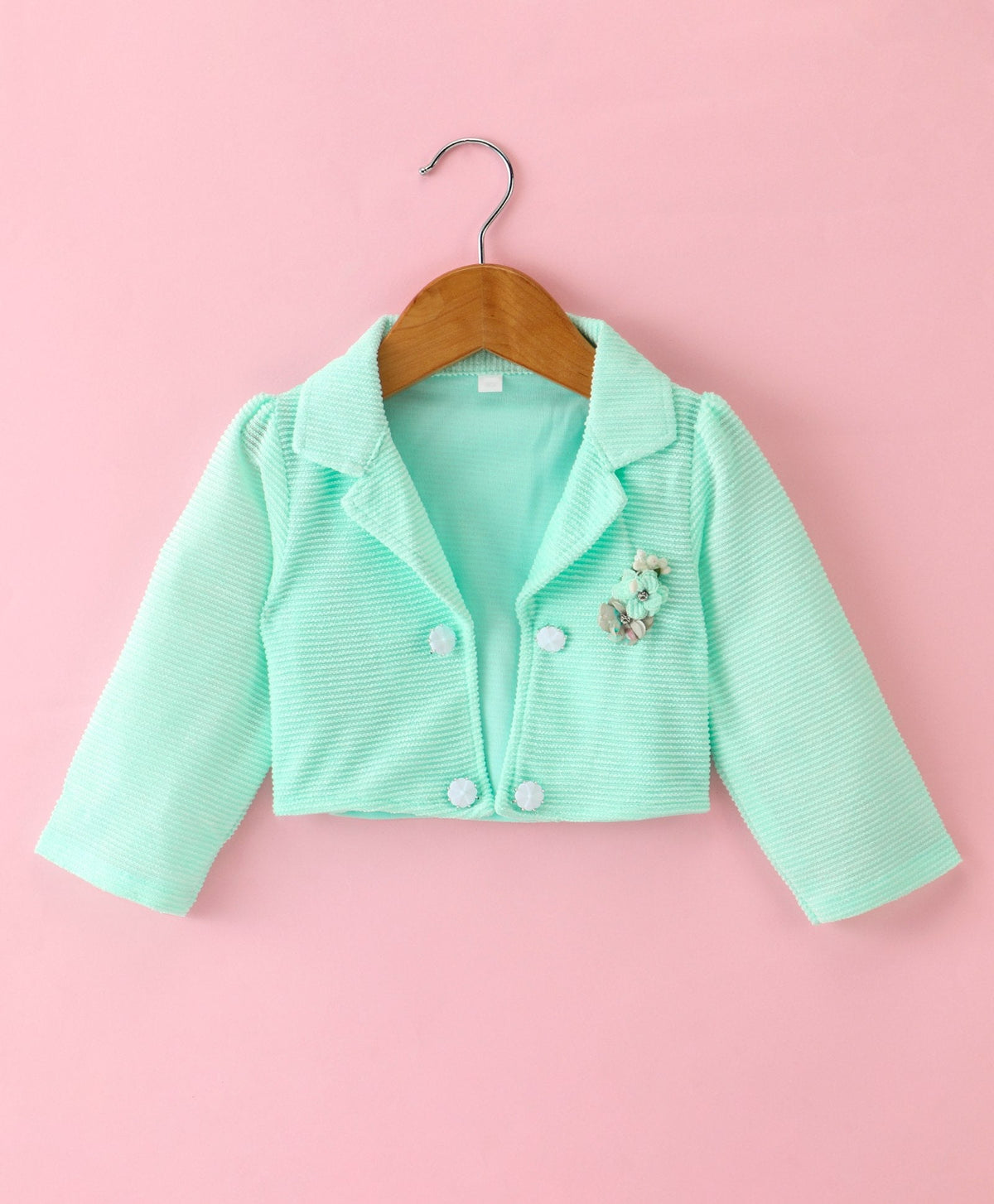 Enfance Sleveless Floral Printed  Dress With  Jacket-L.Green
