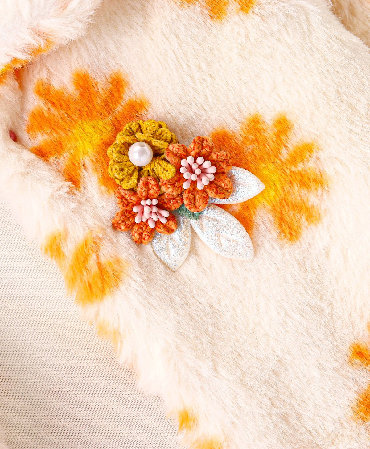 Enfance Full Sleeves Solid Long Jacket -Orange