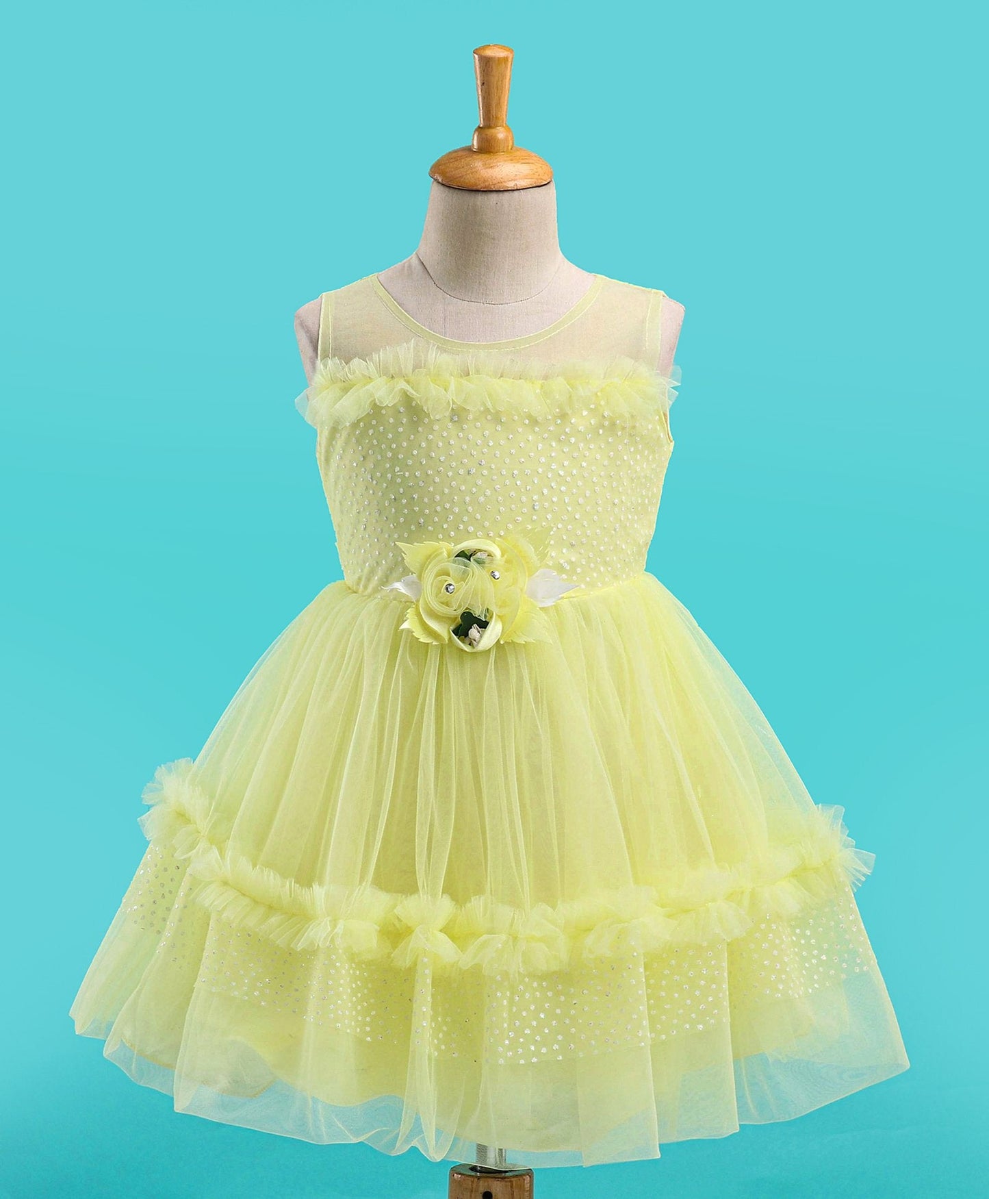 Enfance Sleeveless Solid Dress -Lemon