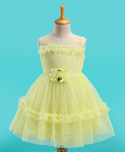 Enfance Sleeveless Solid Dress -Lemon