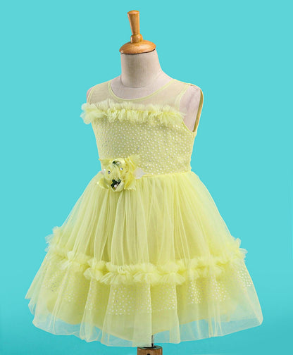 Enfance Sleeveless Solid Dress -Lemon
