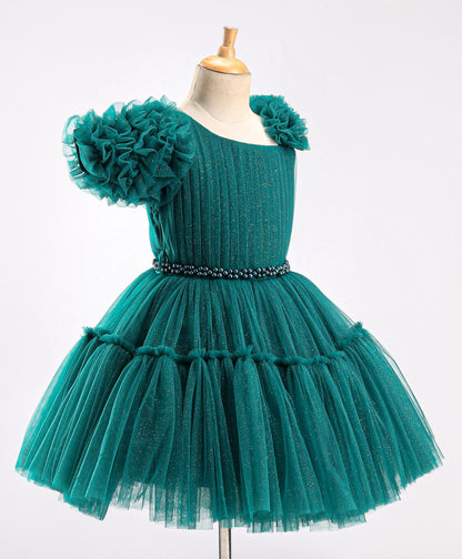 Enfance Sleeveless Flare Dress -D.Green