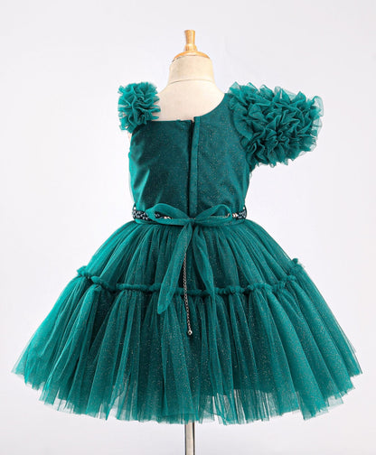 Enfance Sleeveless Flare Dress -D.Green