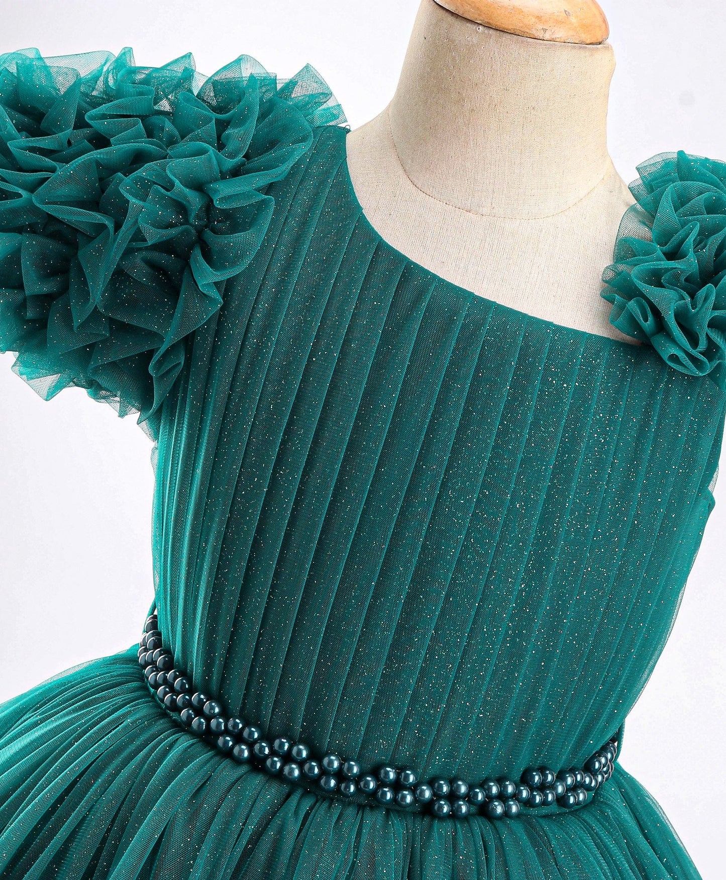 Enfance Sleeveless Flare Dress -D.Green