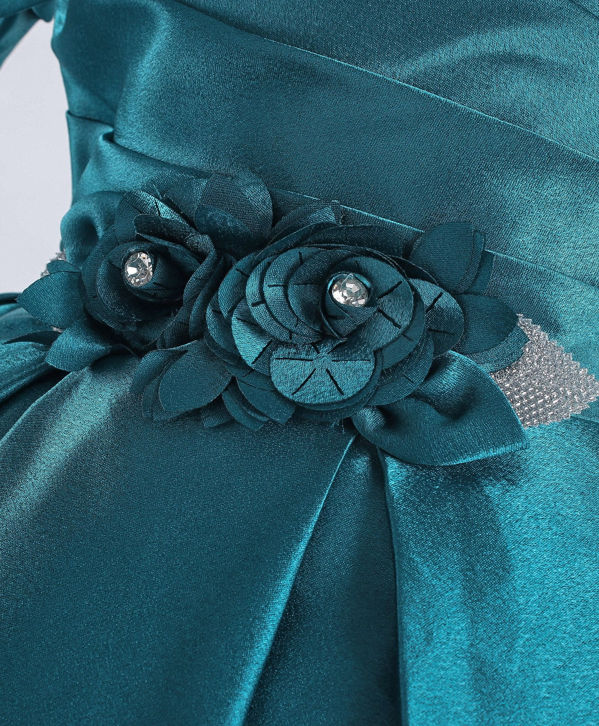 Enfance Sleeveless Flare Dress With Flower Applique-P.Blue