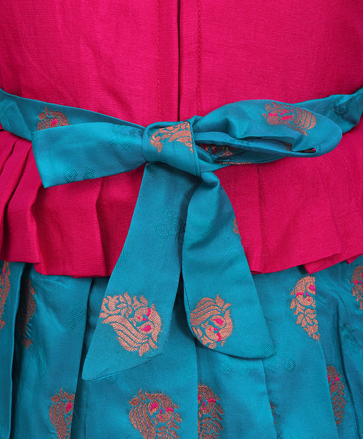 Enfance Half Puffed Sleeves Beads Embellished Paisley Detailed Dress - Blue