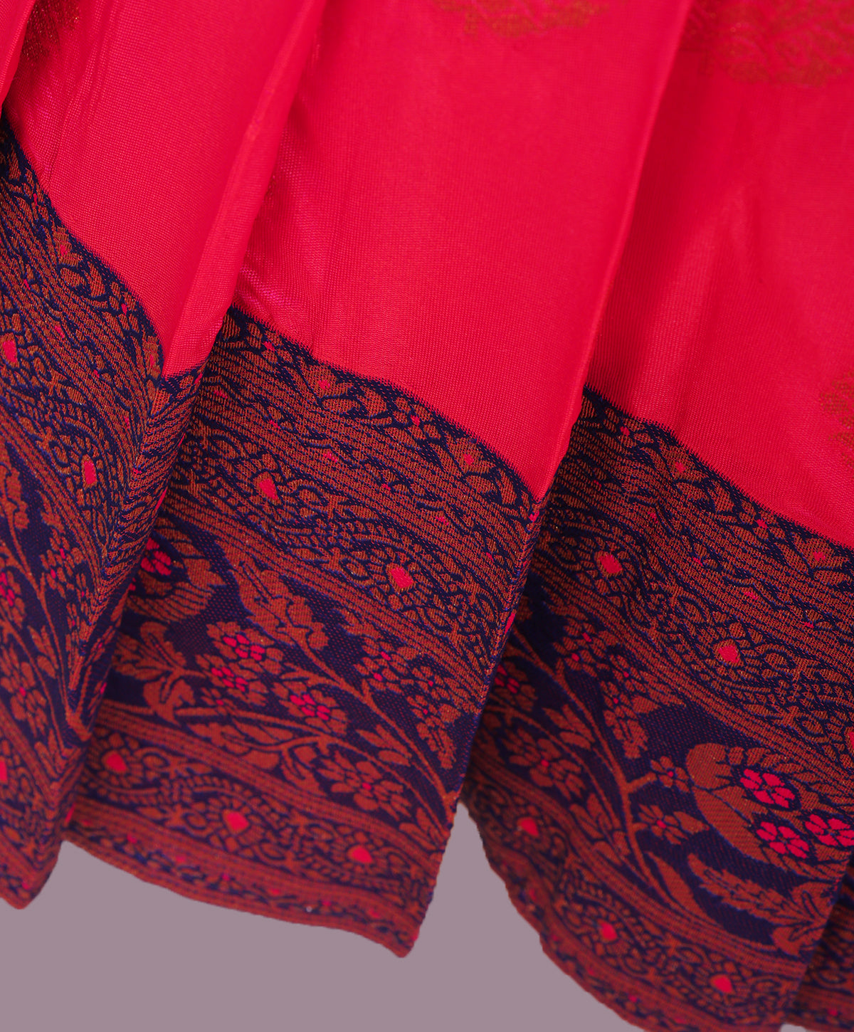 Enfance Half Puffed Sleeves Floral Embroidered Box Pleated Dress - Pink