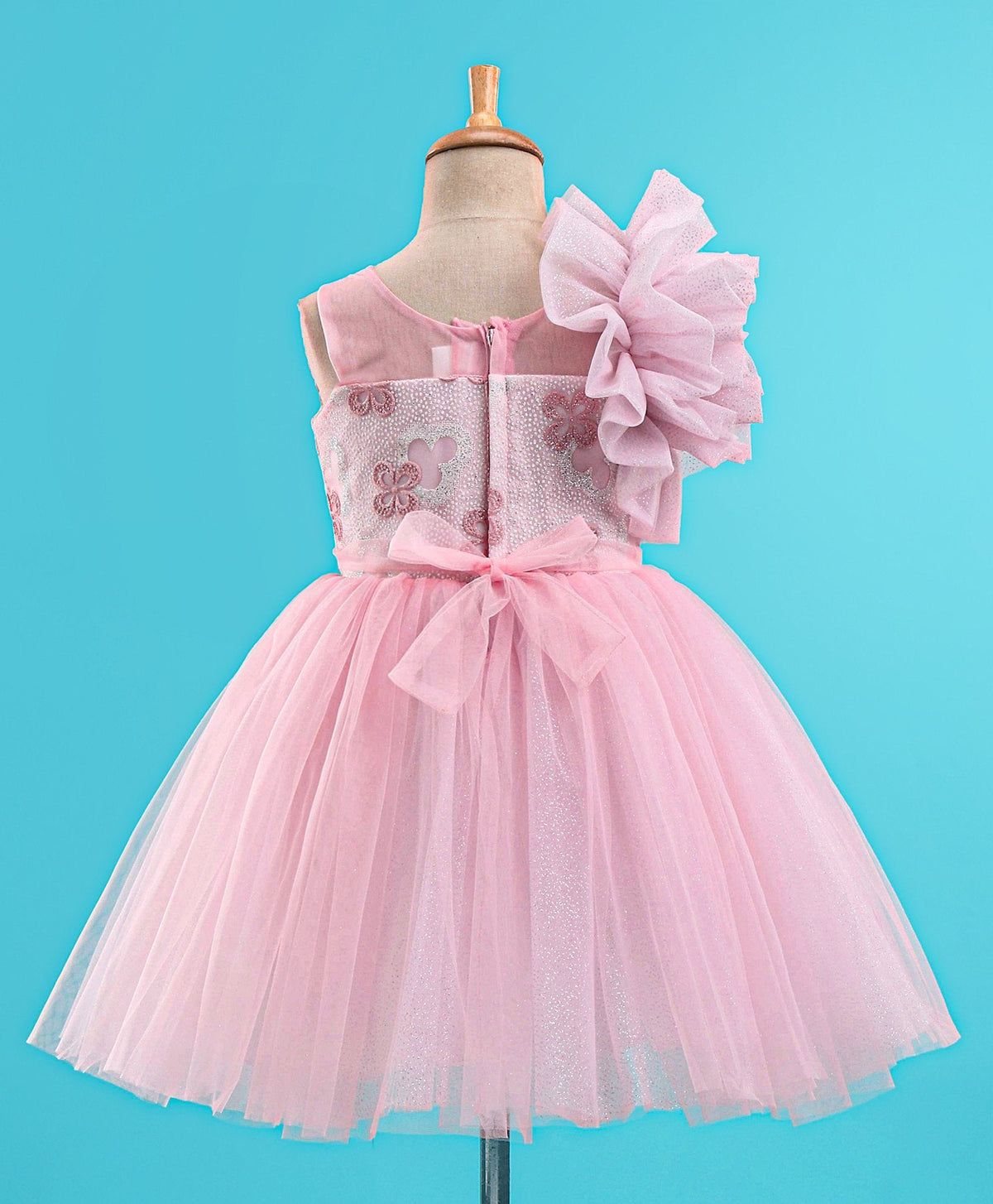 Enfance Sleeveless  Flare Party Dress-Peach