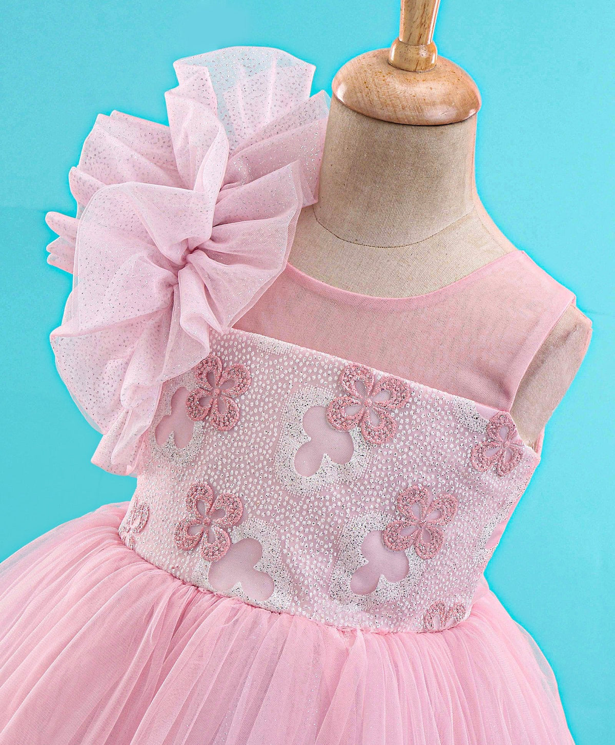 Enfance Sleeveless  Flare Party Dress-Peach