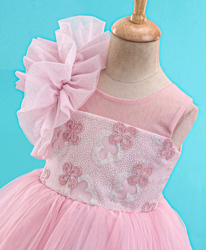 Enfance Sleeveless  Flare Party Dress-Peach