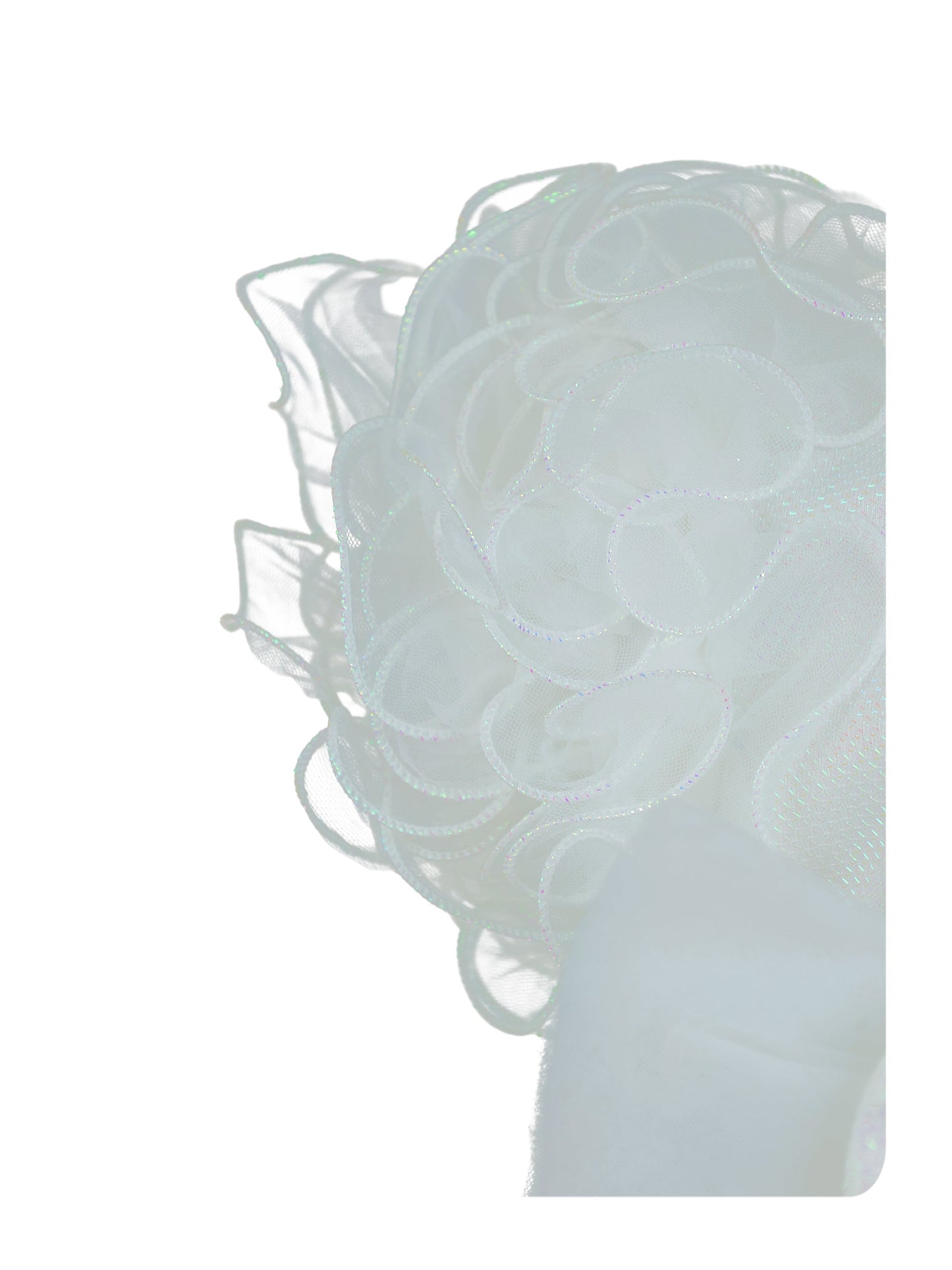 Enfance Short Sleeve Sequins Embellished Layered Party Net Dress - White