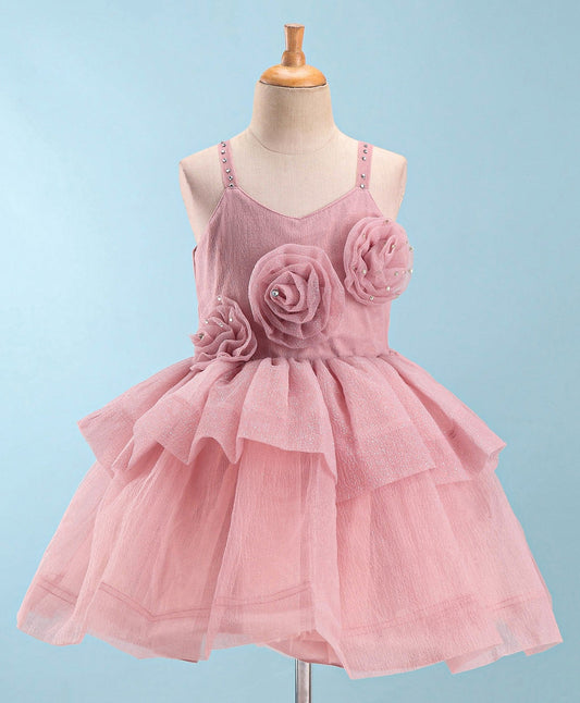 Enfance Sleeveless Flare Dress -Onion Pink