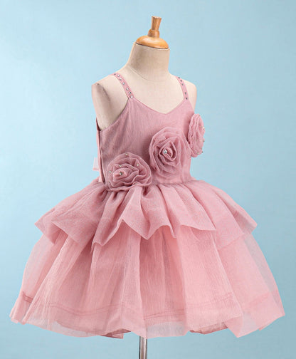 Enfance Sleeveless Flare Dress -Onion Pink