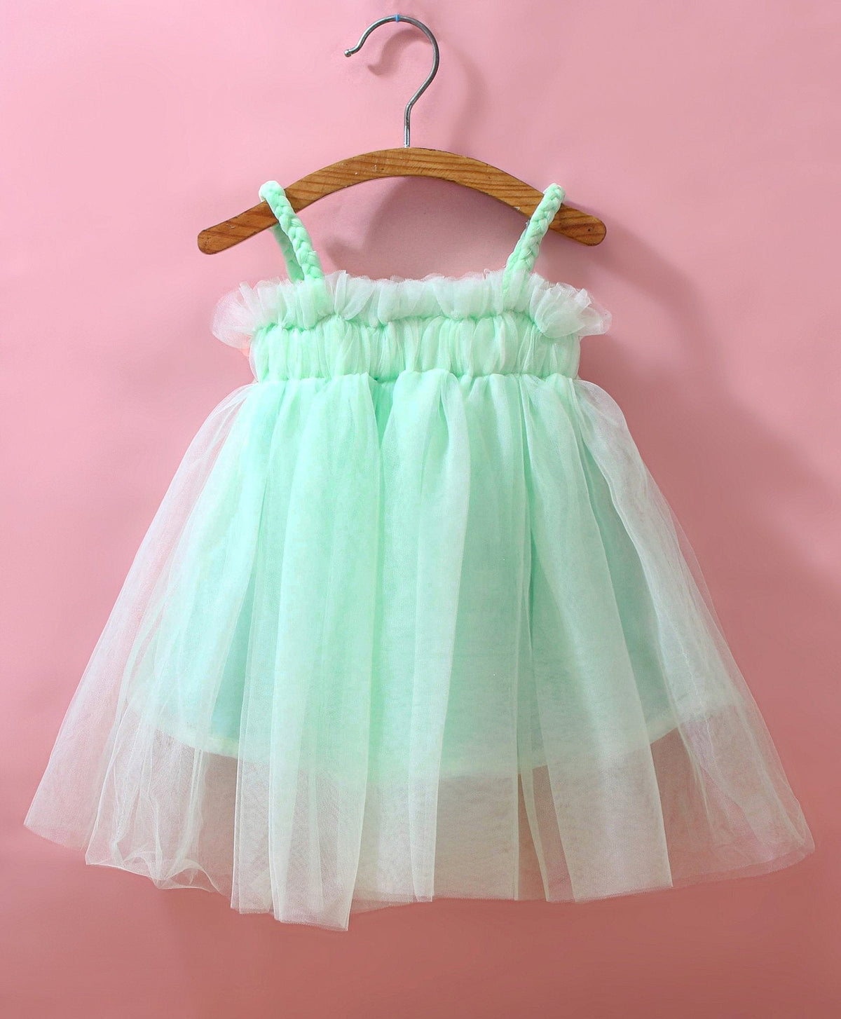 Enfance Sleeveless Solid Dress With Hairband-S.Green
