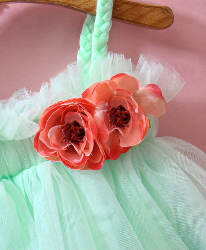 Enfance Sleeveless Solid Dress With Hairband-S.Green