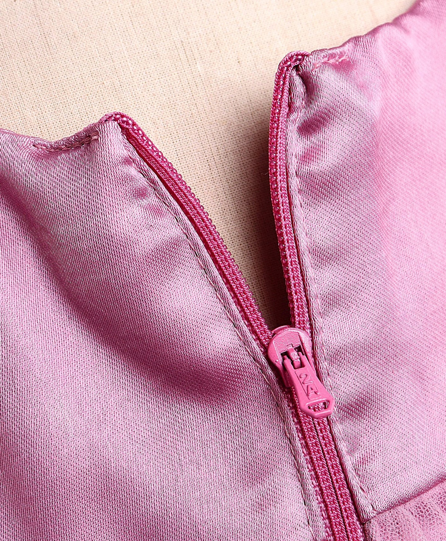 Enfance Sleeveless Rose Applique Solid Dress With Hairband-O.Pink