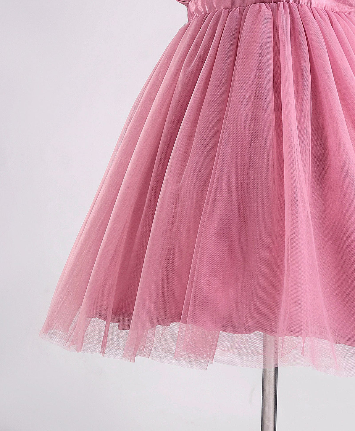 Enfance Sleeveless Flower Applique Solid Dress With Hairband -O.Pink