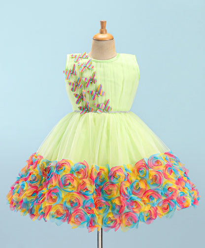 Enfance Sleeveless Flare Dress-Light Green