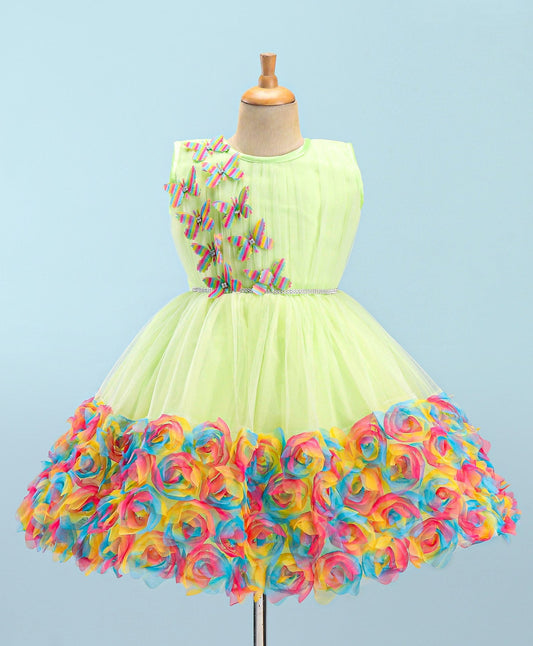 Enfance Sleeveless Flare Dress-Light Green