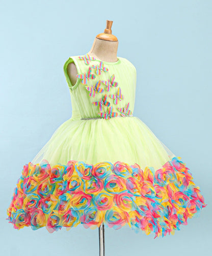 Enfance Sleeveless Flare Dress-Light Green