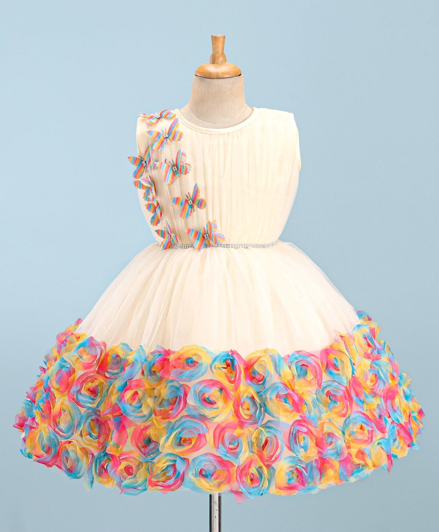 Enfance Sleeveless Flare Dress-Cream