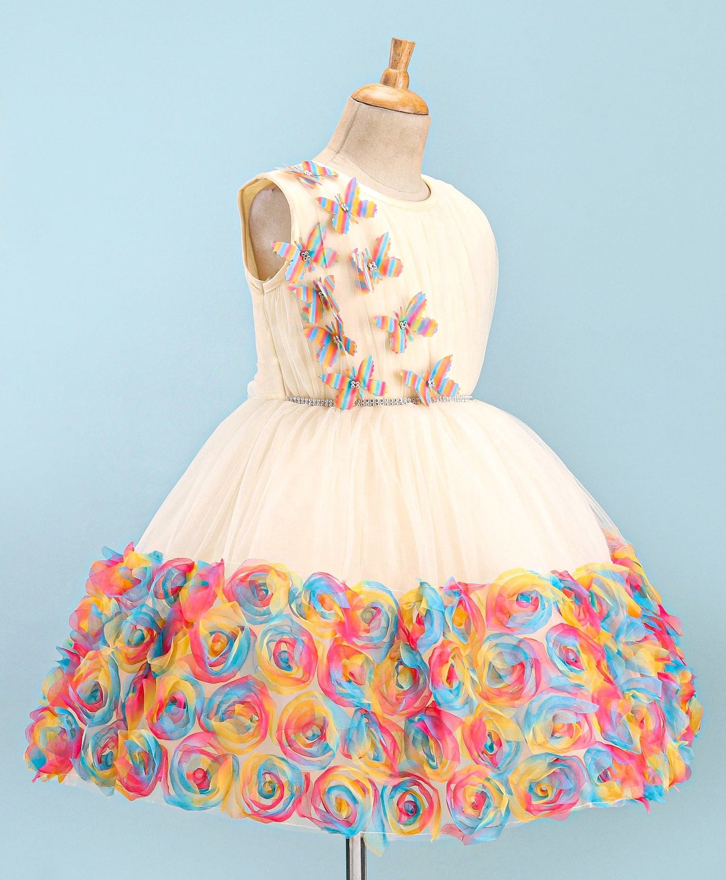 Enfance Sleeveless Flare Dress-Cream