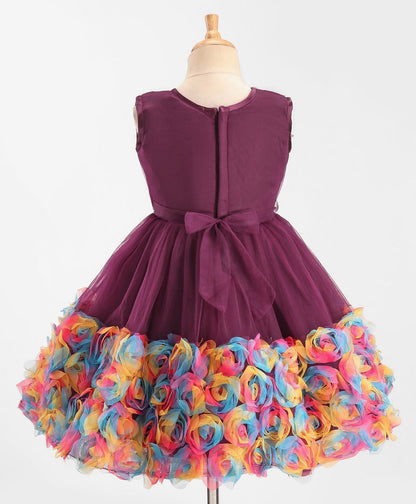 Enfance Sleeveless Flare Dress-Wine